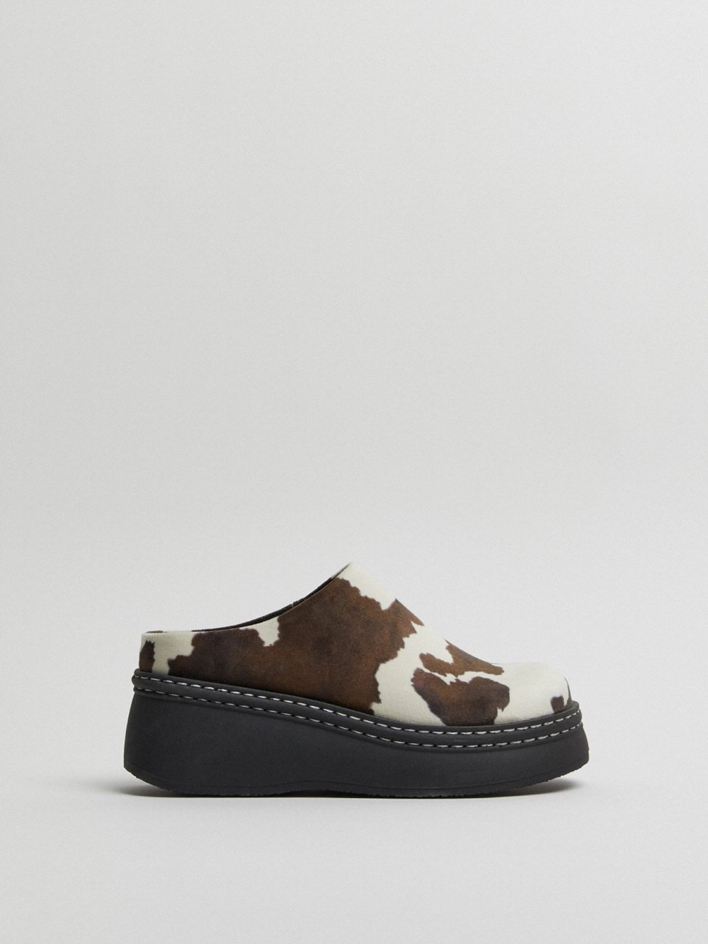 Miista Cow Print Faux Suede Platform Clogs - Picture 4 of 9
